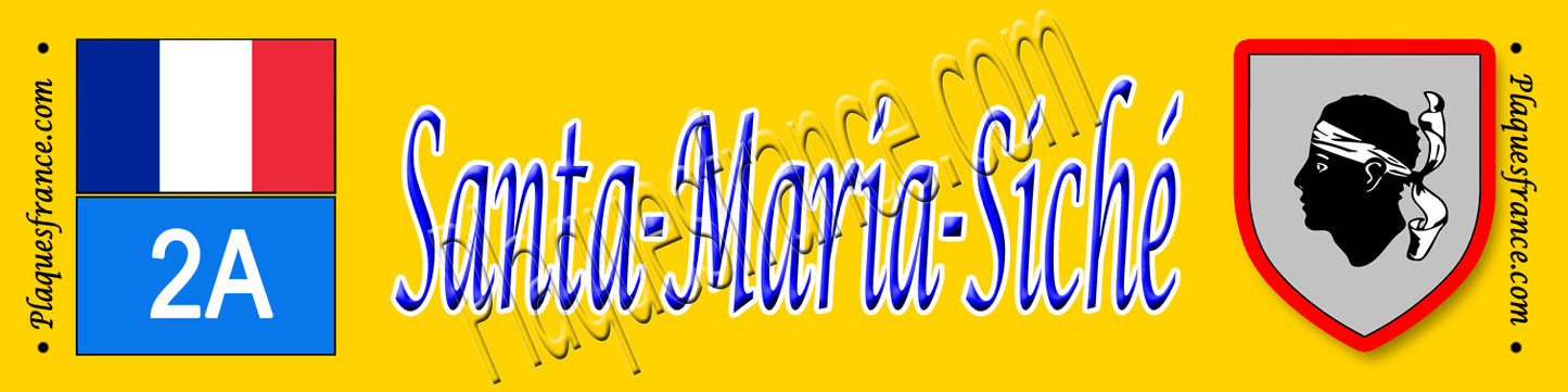 Plaque métal décorative 10 x 40 cm jaune Santa Maria Siché