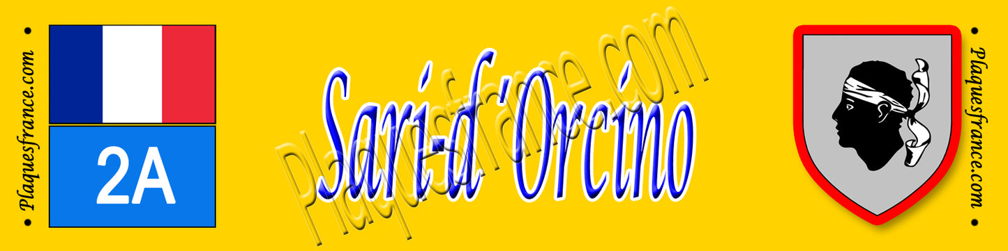 Plaque métal décorative 10 x 40 cm jaune Sari d'Orcino