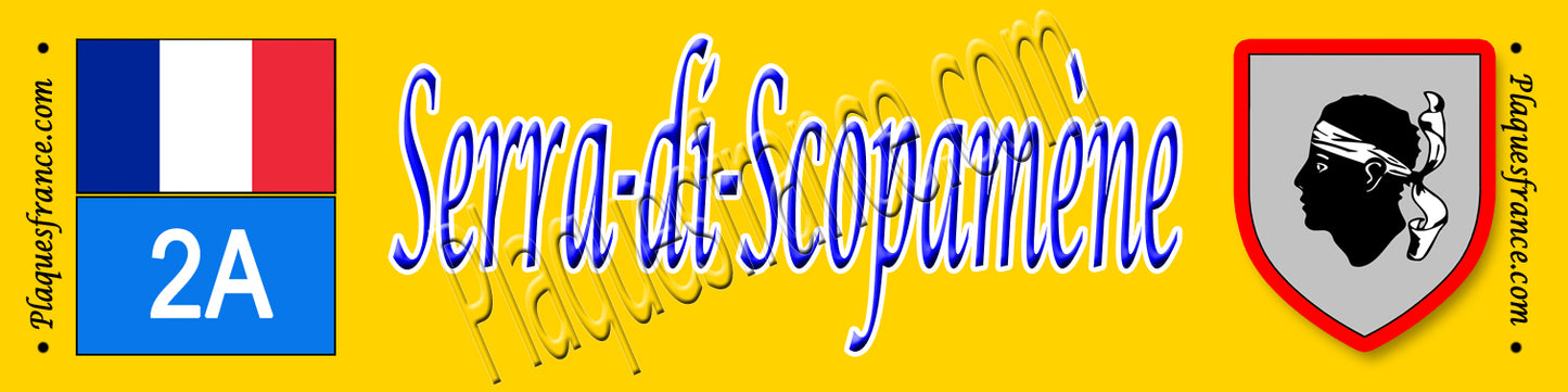 Plaque métal décorative 10 x 40 cm jaune Serra di Scopamène