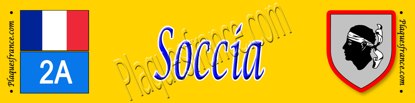 Plaque métal décorative 10 x 40 cm jaune Soccia