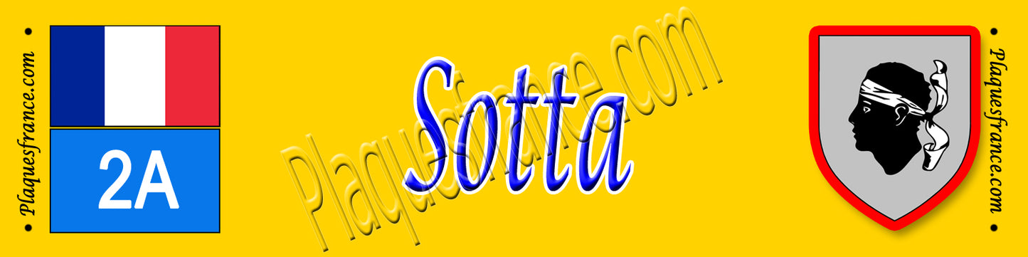 Plaque métal décorative 10 x 40 cm jaune Sotta