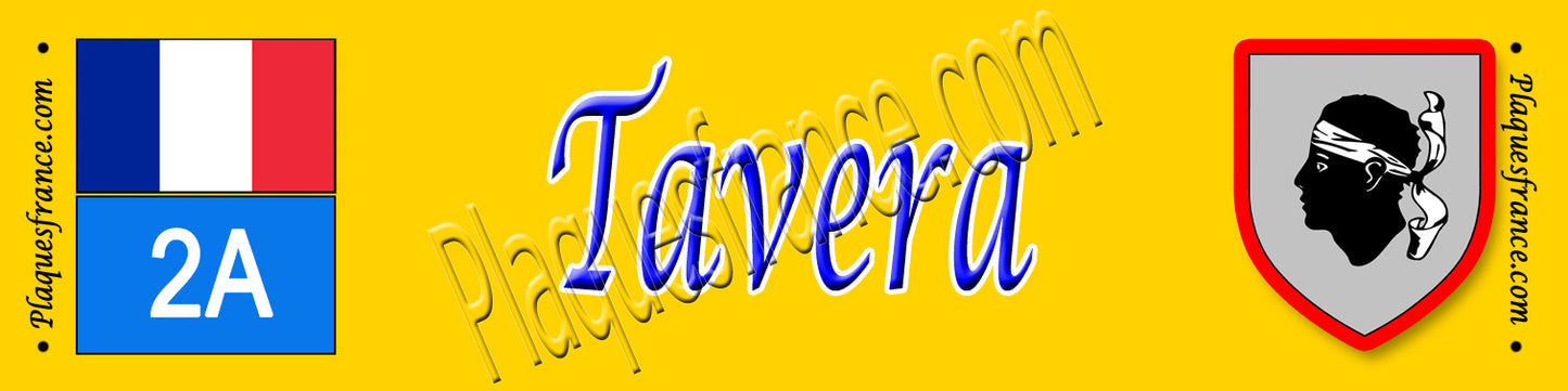 Plaque métal décorative 10 x 40 cm jaune Tavera
