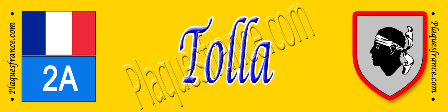 Plaque métal décorative 10 x 40 cm jaune Tolla