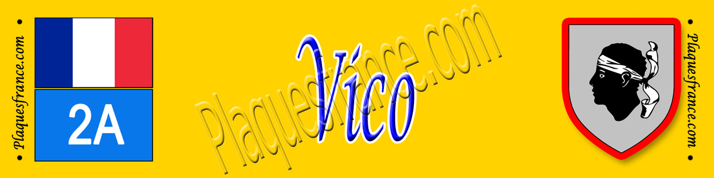 Plaque métal décorative 10 x 40 cm jaune Vico