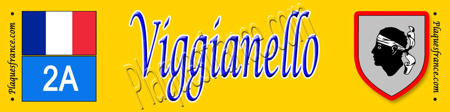 Plaque métal décorative 10 x 40 cm jaune Viggianello