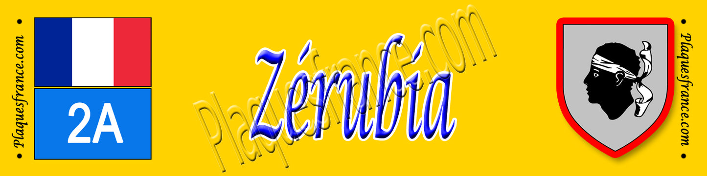 Plaque métal décorative 10 x 40 cm jaune Zérubia