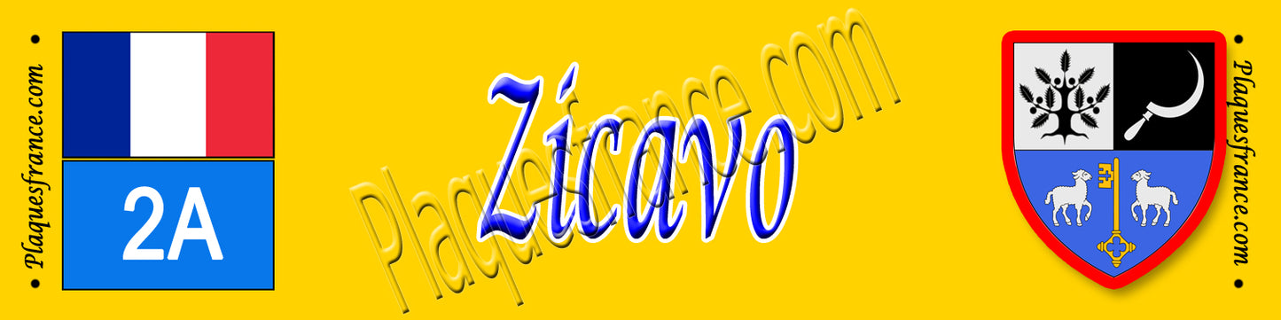 Plaque métal décorative 10 x 40 cm jaune Zicavo