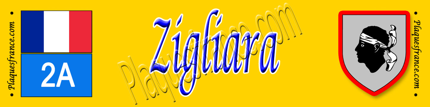 Plaque métal décorative 10 x 40 cm jaune Zigliara