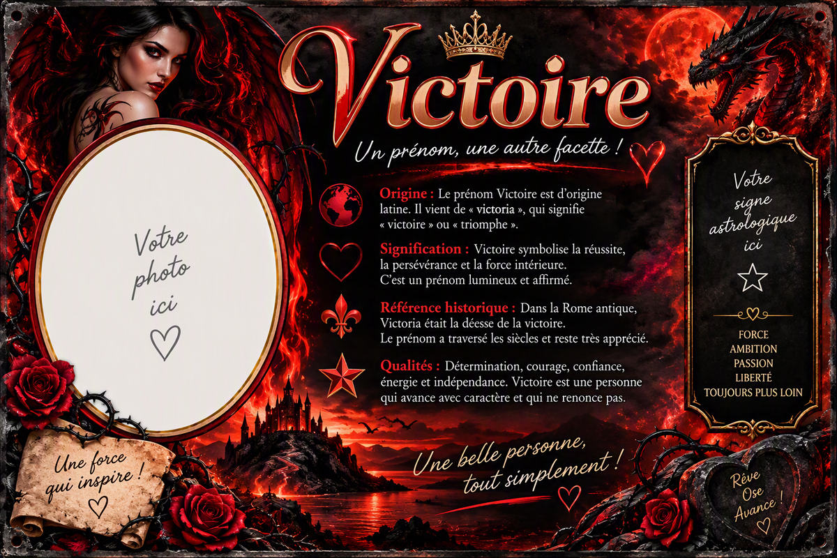 Plaque métal décorative, Victoire (Démon)