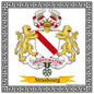 Plaque métal décorative fond blanc carrée 30x30 cm armoiries de Strasbourg,  Bas-Rhin  67
