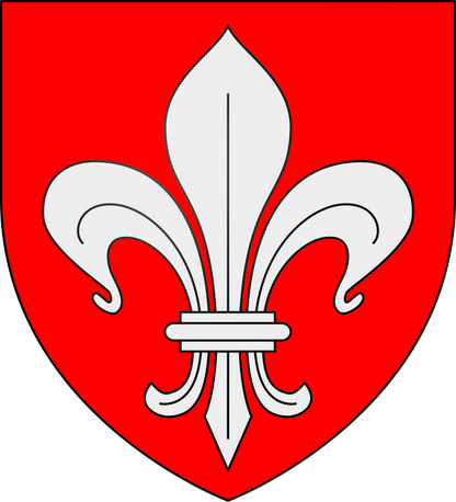 Plaque métal décorative fond blanc carrée 30x30 cm blason de Lille, canton de Lille Nord 59