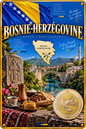 Plaque métal décorative 20 cm x 30 cm J' ❤️la Bosnie-Herzégovine