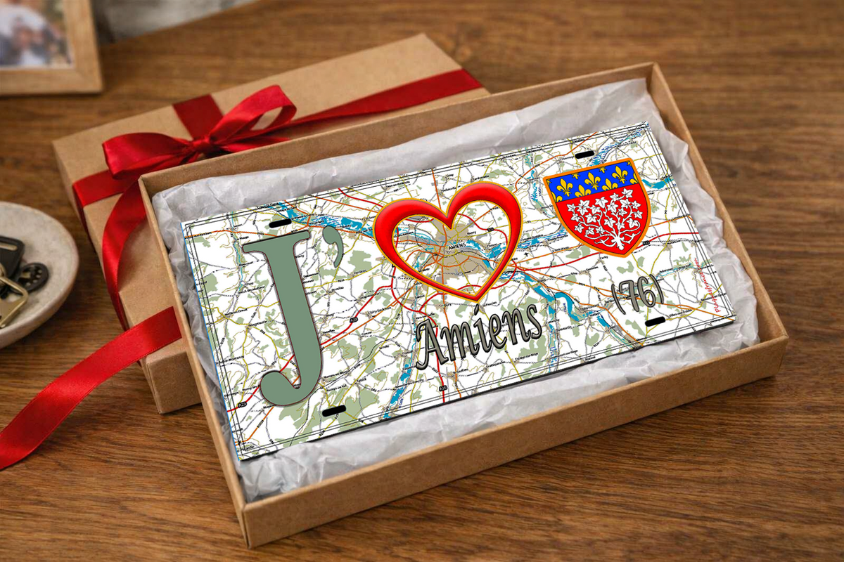 Plaque métal décorative 15X30 J' ❤️ Noyelles-en-Chaussée, Somme (80)