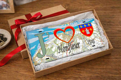 Plaque métal décorative 15X30 J' ❤️ Ponches-Estruval, Somme (80)