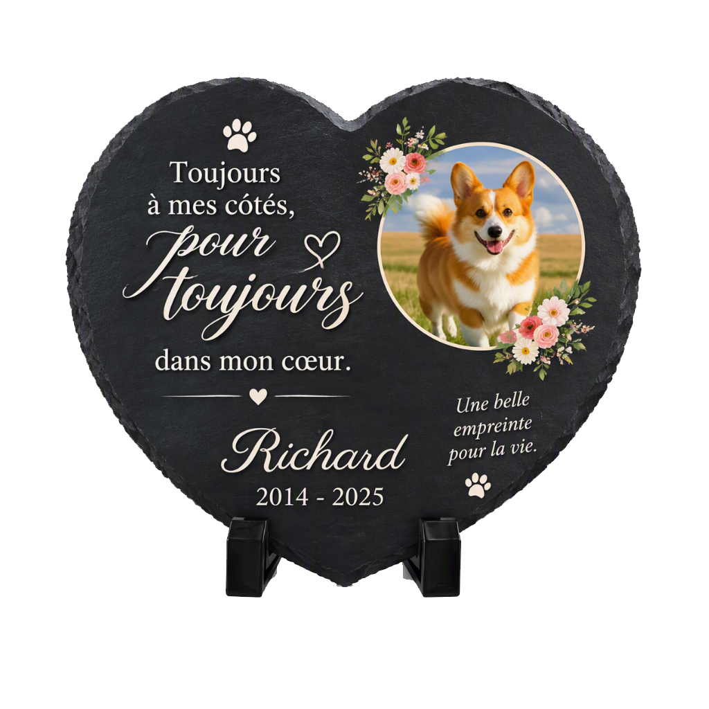 Plaque métal souvenir Ø 20.32 cm , thème cœur