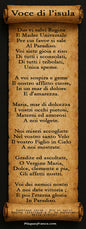 Plaque métal décorative 10 × 40 cm – fond parchemin – Dio vi salvi Regina – hymne traditionnel corse