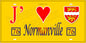 Plaque métal décorative 15X30 J' ❤️ Normanville, Seine Maritime (76) jaune