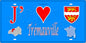 Plaque métal décorative 15X30 J' ❤️ Trémauville, Seine Maritime (76) bleu carte