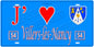 Plaque métal décorative, J' ❤️Villers-lès-Nancy, Meurthe et Moselle, fond  mur bleu 54