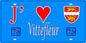 Plaque métal décorative 15X30 J' ❤️ Vittefleur, Seine Maritime (76) bleu