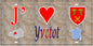Plaque métal décorative 15X30 J' ❤️ Yvetot, Seine Maritime (76) antique carte