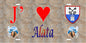 Plaque métal décorative 15 x 30 cm fond mur antique J' ❤️ Alata  canton Ajaccio Corse du Sud - Plaquesfrance.com