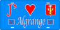Plaque métal décorative 15 x 30 cm fond bleu J' ❤️ Algrange Canton de Algrange  Moselle 57