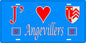 Plaque métal décorative 15 x 30 cm fond bleu J' ❤️ Angevillers Canton de Algrange  Moselle 57