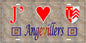 Plaque métal décorative 15 x 30 cm fond mur antique J' ❤️ Angevillers Canton de Algrange  Moselle 57