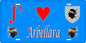 Plaque métal décorative 15 x 30 cm fond mur bleu J' ❤️ Arbellara canton du Sartenais-Valinco  Corse du Sud