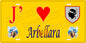 Plaque métal décorative 15 x 30 cm fond mur jaune J' ❤️ Arbelara canton du Sartenais-Valinco  Corse du Sud