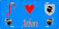 Plaque métal décorative 15 x 30 cm fond  bleu J' ❤️ Arbori Canton de Sevi-Sorru-Cinarca Corse du Sud