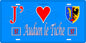 Plaque métal décorative 15 x 30 cm fond bleu J' ❤️ Audun le Tiche Canton de Algrange Moselle 57