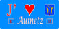 Plaque métal décorative 15 x 30 cm fond bleu J' ❤️ Aumetz Canton de Algrange Moselle 57