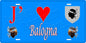 Plaque métal décorative 15 x 30 cm bleu J' ❤️ Balogna Canton de Sevi-Sorru-Cinarca Corse du Sud