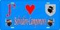 Plaque métal décorative 15 x 30 cm bleu  J' ❤️ Belvédère Campomoro canton du Sartenais-Valinco  Corse du Sud