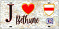 Plaque métal décorative  J' ❤️ Béthune, Pas de Calais (62)