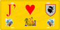 Plaque métal décorative 15 x 30 cm jaune J' ❤️ Bilia canton du Sartenais-Valinco  Corse du Sud