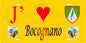 Plaque métal décorative 15 x 30 cm jaune J' ❤️ Bocognano canton du Gravona-Prunelli  Corse du Sud