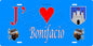 Plaque métal décorative 15 x 30 cm bleu J' ❤️ Bonifacio canton du Grand-Sud  Corse du Sud