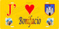 Plaque métal décorative 15 x 30 cm jaune J' ❤️ Bonifacio canton du Grand-Sud  Corse du Sud