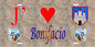 Plaque métal décorative 15 x 30 cm mur antique J' ❤️ Bonifacio canton du Grand-Sud  Corse du Sud