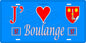 Plaque métal décorative 15 x 30 cm bleu J' ❤️ Boulange Canton de Algrange Moselle 57