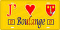 Plaque métal décorative 15 x 30 cm jaune J' ❤️ Boulange Canton de Algrange Moselle 57