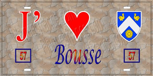 Plaque métal décorative 15 x 30 cm fond mur antique 57 J' ❤️ Bousse, canton Metzervisse Moselle 57