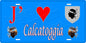 Plaque métal décorative 15 x 30 cm bleu J' ❤️ Calcatoggio Canton de Sevi-Sorru-Cinarca Corse du Sud