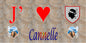 Plaque métal décorative 15 x 30 cm mur antique J' ❤️ Cannelle Canton de Sevi-Sorru-Cinarca Corse du Sud