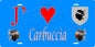 Plaque métal décorative 15 x 30 cm bleu J' ❤️ Carbuccia canton du Gravona-Prunelli  Corse du Sud