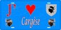 Plaque métal décorative 15 x 30 cm bleu J' ❤️ Cargèse Canton de Sevi-Sorru-Cinarca Corse du Sud