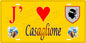 Plaque métal décorative 15 x 30 cm jaune J' ❤️ Casaglione Canton de Sevi-Sorru-Cinarca Corse du Sud